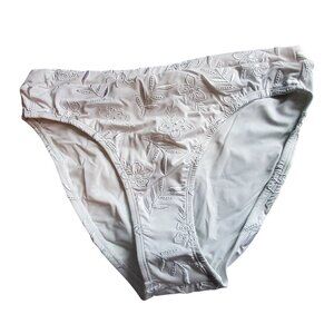 Tommy Bahama Womens White Eyelet High-Waist Bikini Bottom M High-waist design